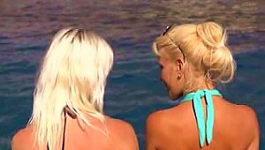Hot Blonde Lesbian Babes On A Boat