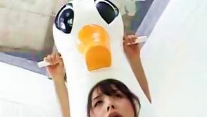 Japanese Duck Girl Facialed!