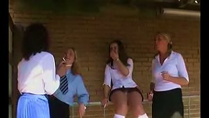 Four Schoolgirls Spanked And Caned