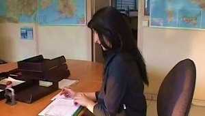 French Amateur Gril  Herself At Office