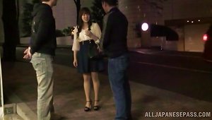 Curvy Japanese Girl Has A Hot Threesome With Two Guys