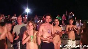 College Teens Attending A Hardcore Outdoor Sex Marathon