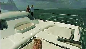 On Luxury Boat Involving Cute Blonde And Two Horny Guys