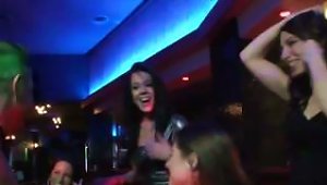 Women Playing With Male  In A Club