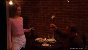 Pretty Waiter Corina Taylor Gets Her Pussy And Mouth Fucked Deep