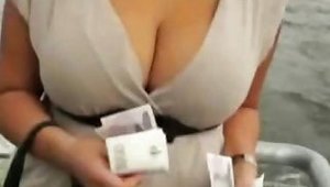 Busty  Gets Paid For Showing Her Huge  On A Boat