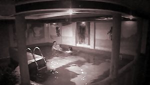 Pool Fucking  By A Security Camera