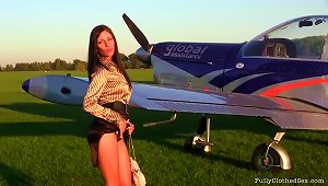 High Flying Slut Gets An Outdoor Fuck From An Airplane Pilot